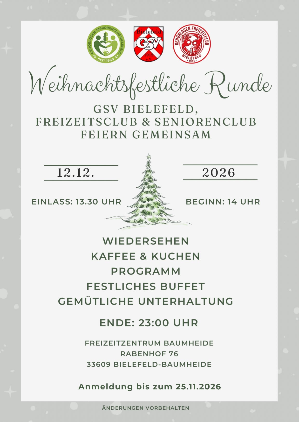 Weihnachtsfeier 2026